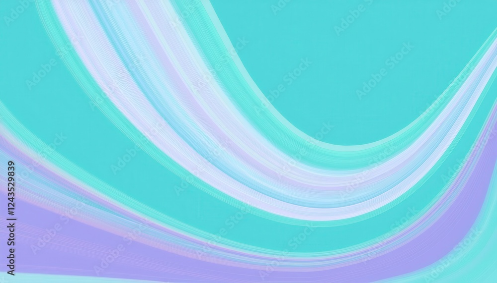 Aufkleber gentle pastel wave with gradient blend in teal and lavender for modern abstract background or calmin