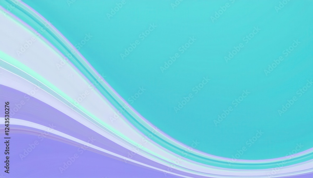 Poster gentle pastel wave with gradient blend in teal and lavender for modern abstract background or calmin