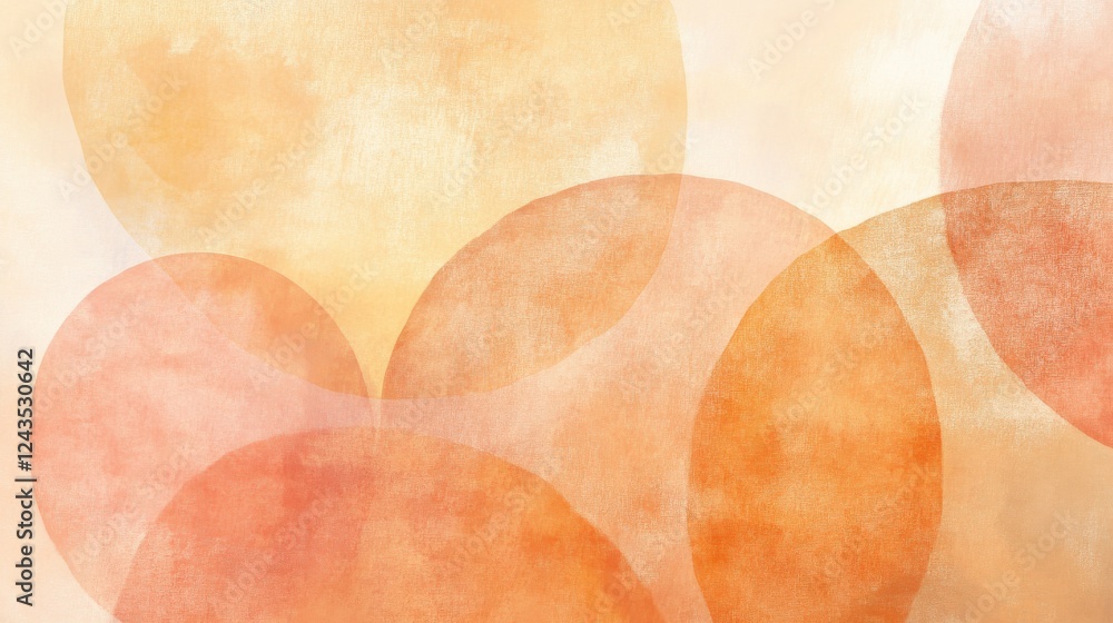 Poster Gradient composition of minimalist pencil strokes in warm tones showcasing soft shapes and gentle transitions