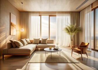 Fototapeta premium Long Exposure Photography: Sandy Interior Design Ideas - Textured Walls & Coastal Decor