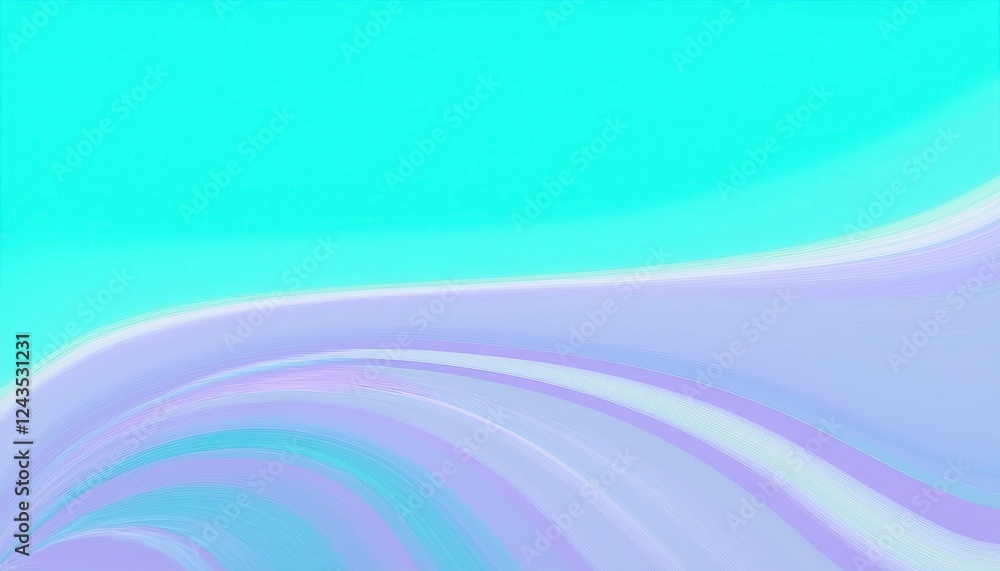 Aufkleber gentle pastel wave with gradient blend in teal and lavender for modern abstract background or calmin