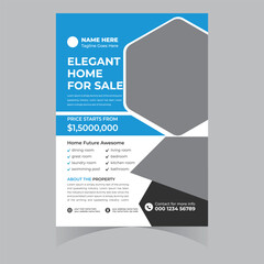 Home for sale buy rent flyer poster brochure banner template design elegant professional 