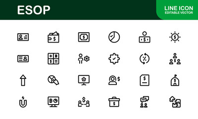 Professional ESOP Icons - Scalable and Versatile Graphics for Equity Plans and Corporate Presentations