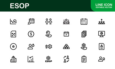 Professional ESOP Icons - Scalable and Versatile Graphics for Equity Plans and Corporate Presentations