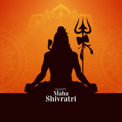 Beautiful Happy Maha Shivratri Hindu Indian festival cultural card
