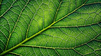 Lush Green Leaf Close-Up: Vibrant Panoramic Nature Photography