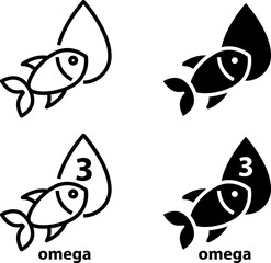 Omega-3 icon , vector illustration