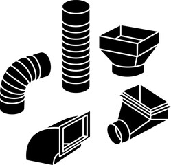 Types of Air Ducts icon logo, Vector illustration
