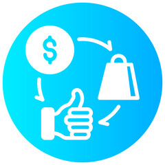 trading vector round glyph icon