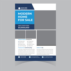 Home for sale buy rent flyer poster brochure banner template design elegant professional 