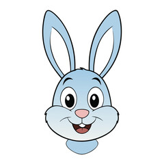 Cute rabbit head funny vector art illustration