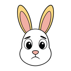 Cute rabbit head funny vector art illustration