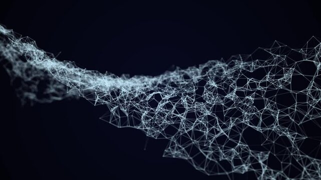 Futuristic network shape on edge and free space. Abstract internet technology concept
