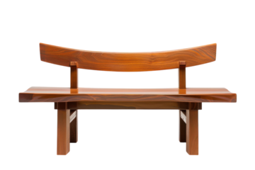 Elegant Japanese Style Bench Display on transparent background