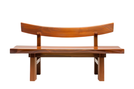 Elegant Japanese Style Bench Display on transparent background
