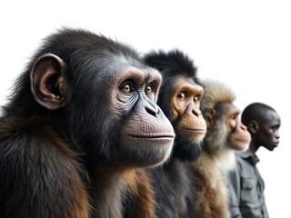 Naklejka premium The concept of growth, an image representing growth, from ape to man.