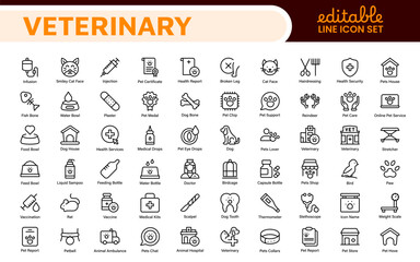 Veterinary Icon Set. A compassionate collection of icons designed for veterinary clinics and pet care services.