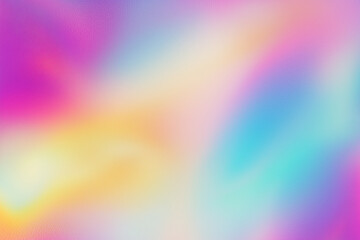 Obraz premium Ethereal holographic gradient background with soft pastel colors, creating dreamy and vibrant atmosphere. Ideal for design projects and digital art