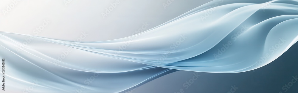 Fototapete Smooth icy gradient texture with flowing curves creating a serene and cool background for design or artistic projects