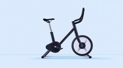 A sleek, modern stationary bike set against a light blue background, emphasizing fitness and stylish design for indoor workouts.