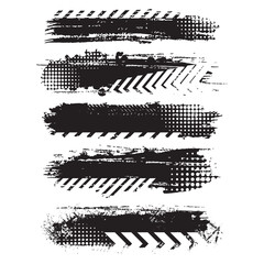 Collection of abstract black grunge banner