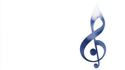Artistic Blue Music Note Illustration for Simple Melody and Sound Concepts