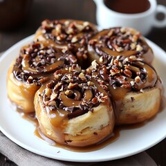 Gooey Caramel Pecan Chocolate Rolls