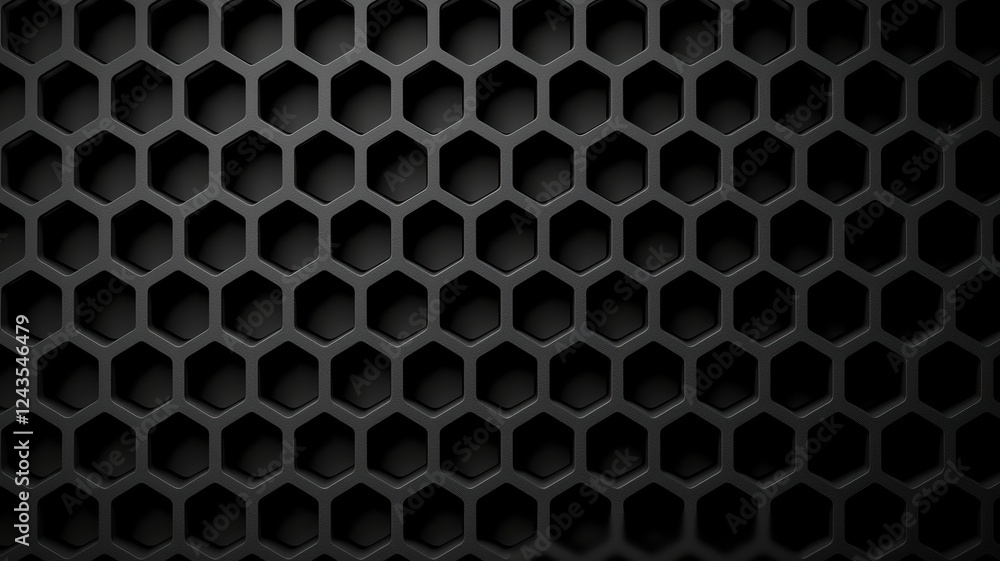 Poster hexagonal honeycomb patterns in grayscale with flat texture background design
