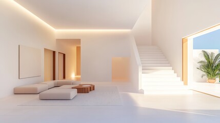 Minimalist Modern Room Interior with Simple Design