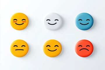 Obraz premium Colorful Cartoon Emoji Sticker Set with Various Expressions for Creative Projects