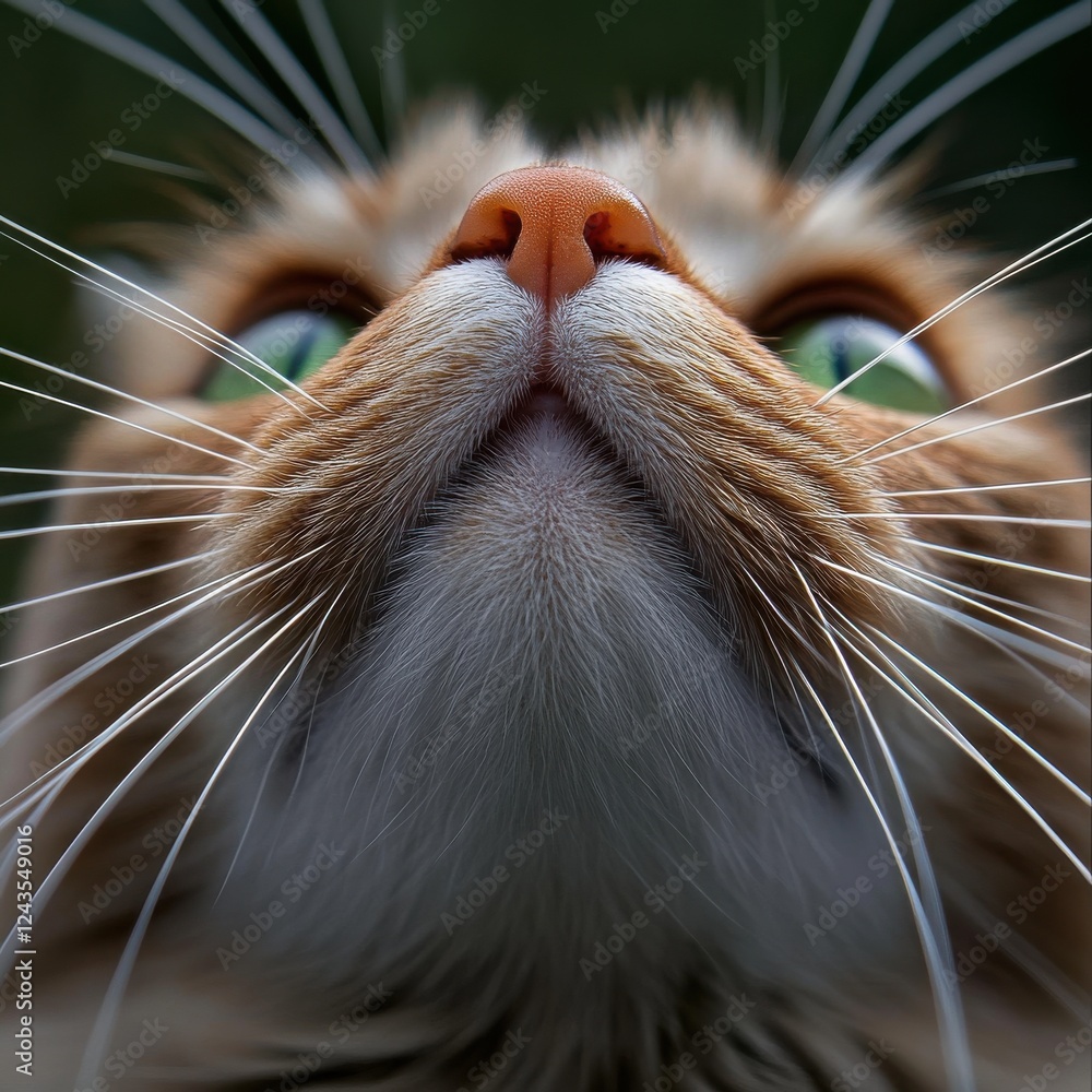 Poster Capturing the delicate details of a cat's whiskers and nose in a macro shot