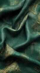 Fototapeta premium Luxurious emerald burlap texture displaying fine details and rich color variations for elegant design projects