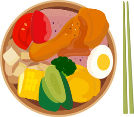 Healthy Bento Box Illustration.