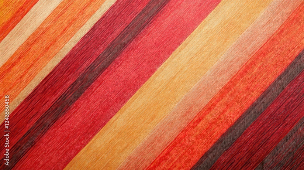 Poster vibrant gradient-striped pattern showcasing bold red tones and deep contrasts for artistic inspirati