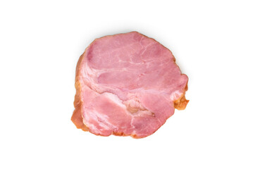 Sliced cold smoked meat isolated on white background.