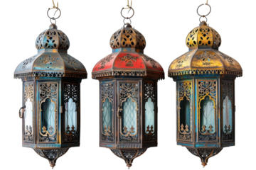 Moroccan Lantern Cupboard Decor Idea on transparent background