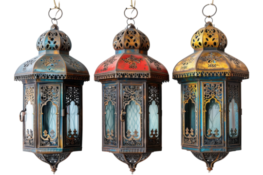 Moroccan Lantern Cupboard Decor Idea on transparent background