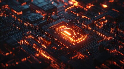 Dynamic blend of encrypted data streams showcasing intricate technology and vibrant illumination in a digital landscape