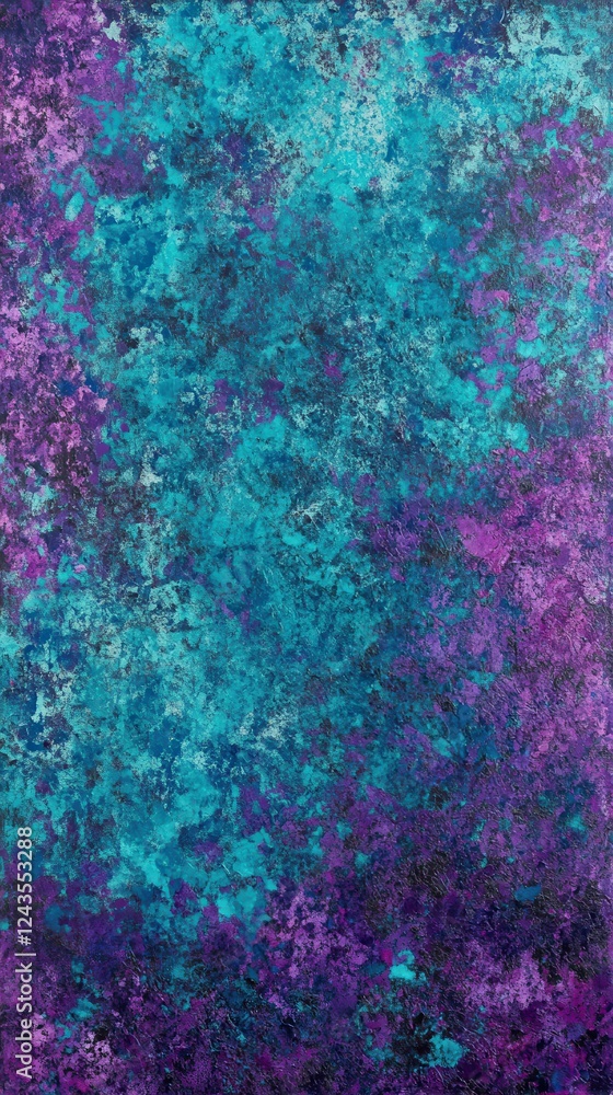 Poster bold turquoise and purple abstract background with a dynamic texture showcasing vibrant colors and d