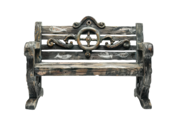 Nautical themed Bench for Decor Use on transparent background
