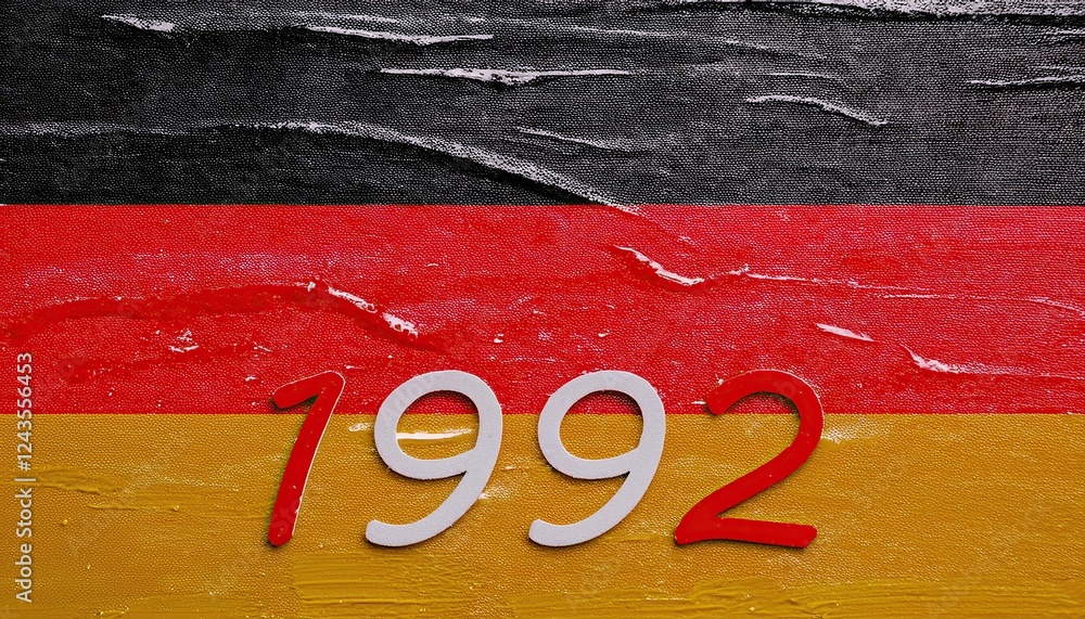 Canvas Prints Artistic Representation of Germany's Flag with 1992 Date