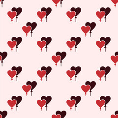 Heart balloons vector love and passionate emotion creative background