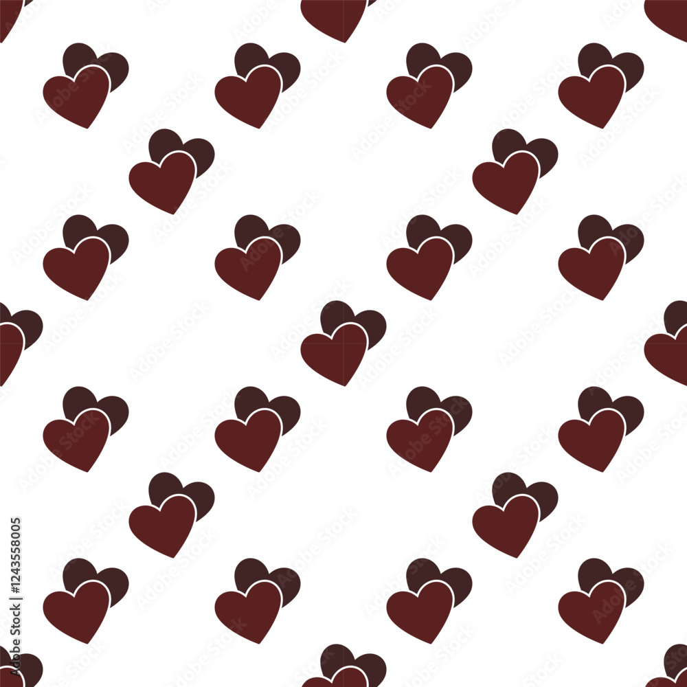 Poster hearts vector seamless pattern or background representing love and affection - flat design