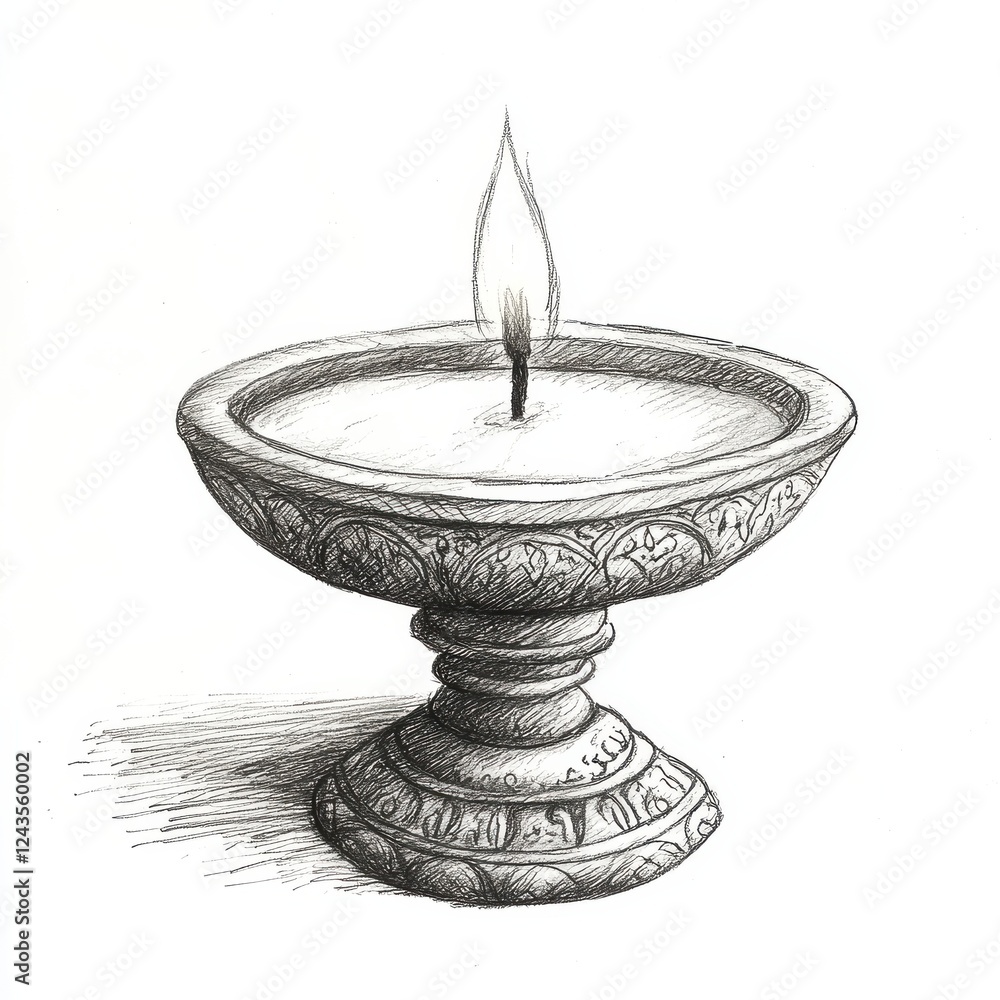 Aufkleber candle illuminating a decorative stand enhancing the ambiance of a tranquil setting in the evening