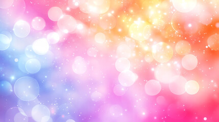 Obraz premium Vibrant multicolored blurred background with bokeh lights, pastel tones, and sparkles, perfect for celebrations, holidays, and creative designs