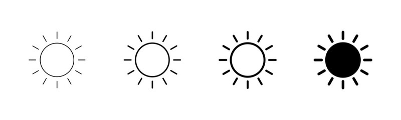 Sun icon vector isolated on white background. Sun vector icon