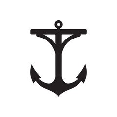 anchor icon silhouette vector flat design