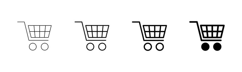 Shopping icon vector isolated on white background. Shopping cart icon. Basket icon. Trolley
