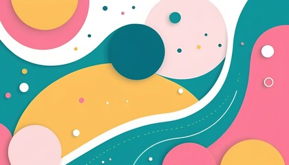 "Vivid Energy: Memphis-Style Abstract Design with Bold Colors and Playful Shapes"