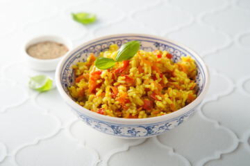 Vegan rice with vegetables